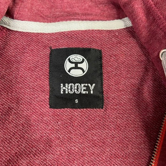 Hooey Mens Maverick Hoodie Sweatshirt Burgundy Heathered Pockets Full Zip S New - Picture 8 of 12